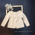 Biege Creamy Kids Pullover Kleider, schwarz stricken Mädchen Pullover, Rundkragen Langarm Cardigans Valentinstag Pullover